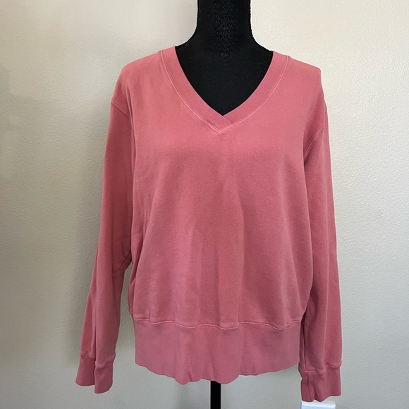 Mododoc Pink Deep V-neck Pullover - Picture 2 of 9